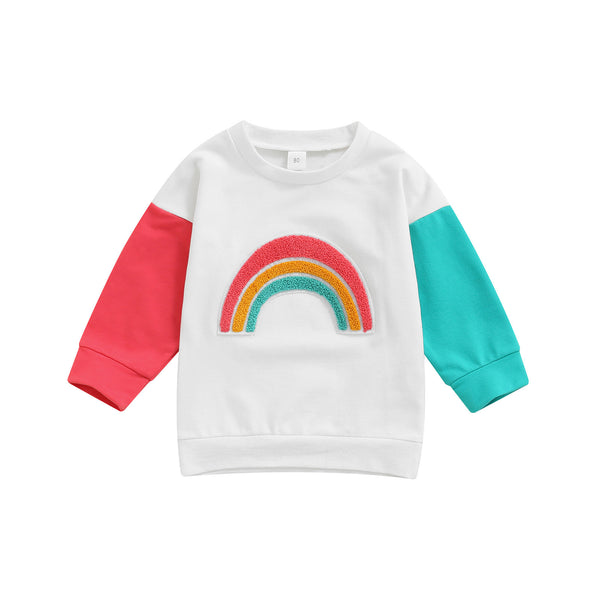 Children's Rainbow Contrast Panel Long Sleeve T-Shirt
