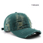 Retro Pure Color Washed Hole Light Board Baseball Cap