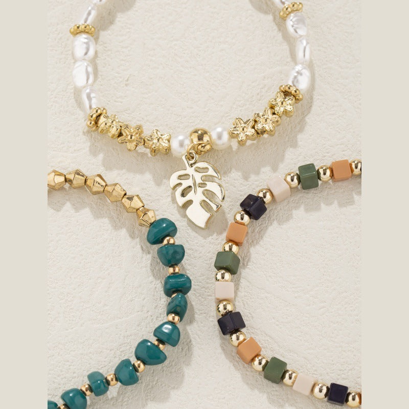 Vintage Pearl Ornamental Stone Bracelet