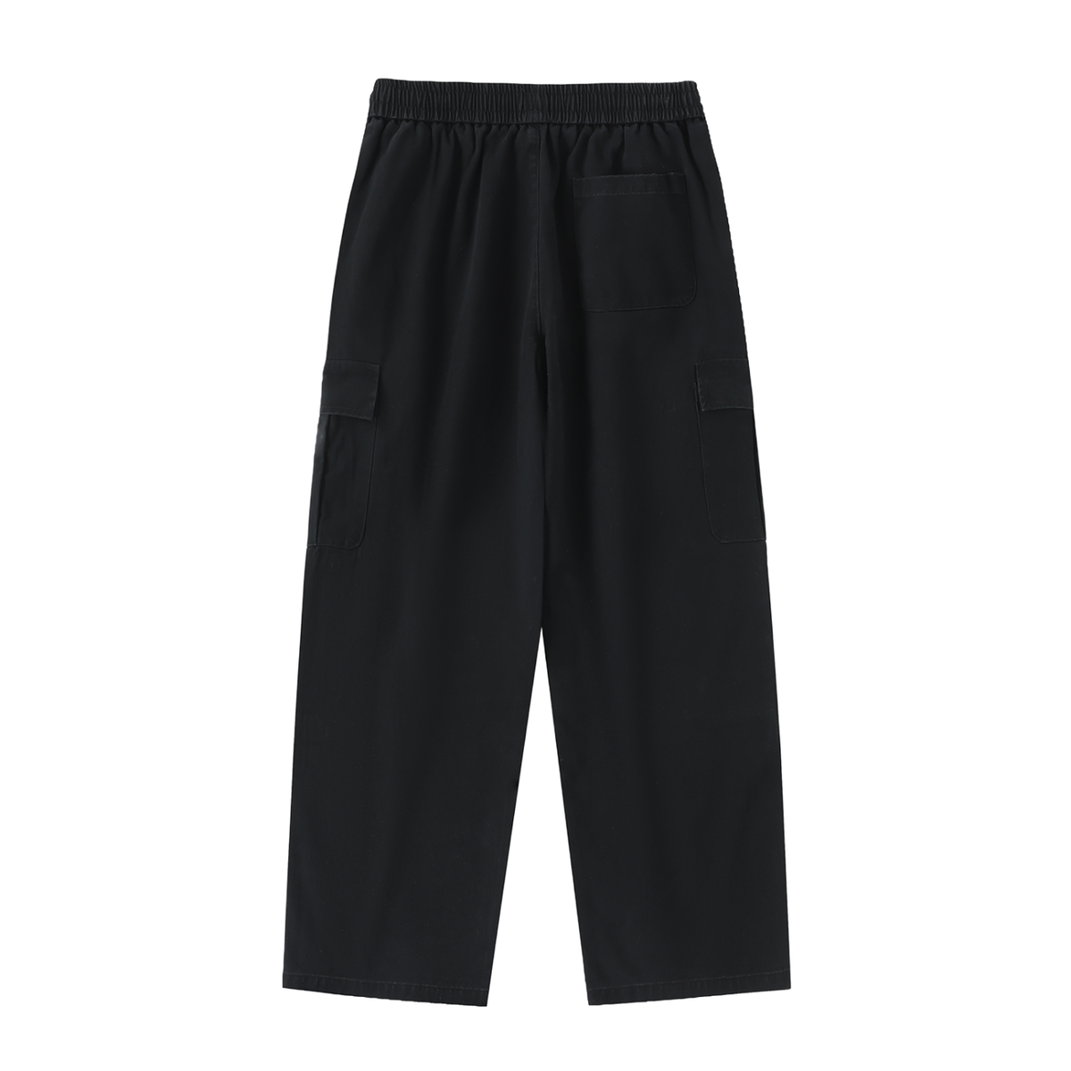 Drawstring Waist Straight-Leg Cargo Pants 300GSM