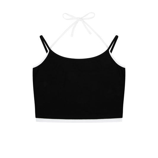 Contrast Binding Halter Tank Top 210GSM