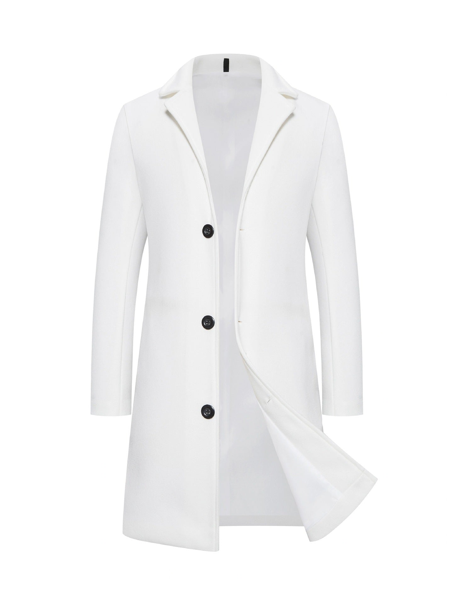 Men's Woolen Slim-fit Trench Coat
