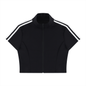 Women's Cropped Full Zip Short Sleeve T-Shirt 220GSM