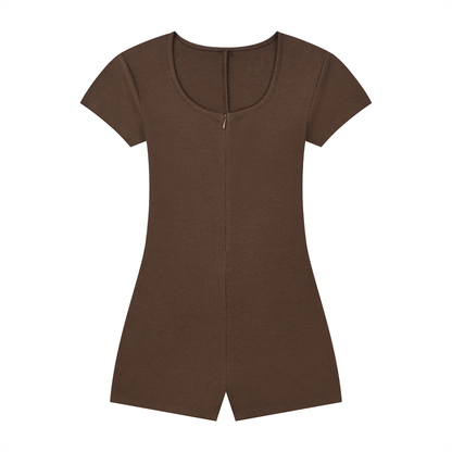 Women's Dual-Function Cape Tie-Waist Romper 250GSM