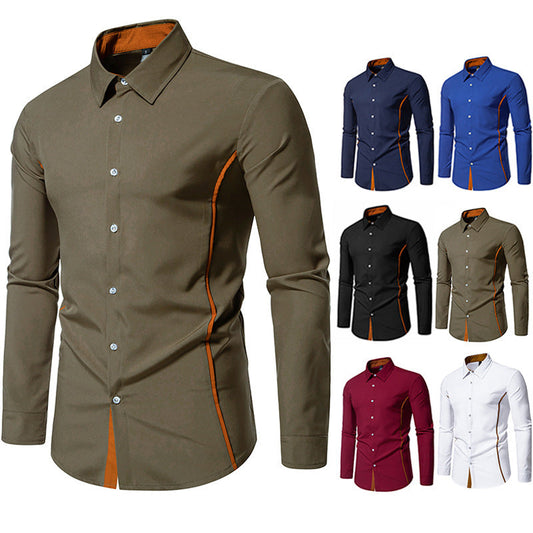 Chemise bicolore mode décontractée européenne et américaine