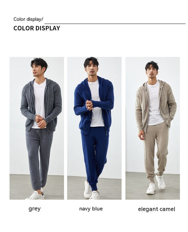 Men's Cashmere Hooded Cardigan