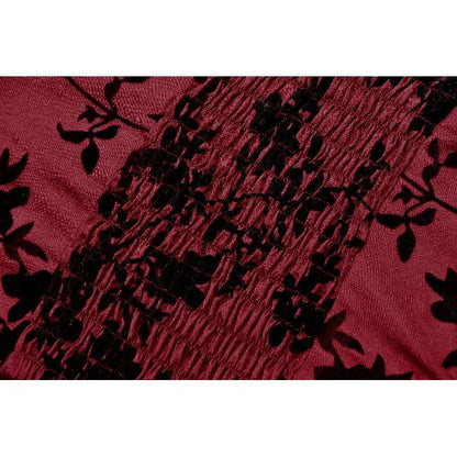 Dark in Love Althea Lace-Trimmed Velvet Goth Camisole in Burgundy