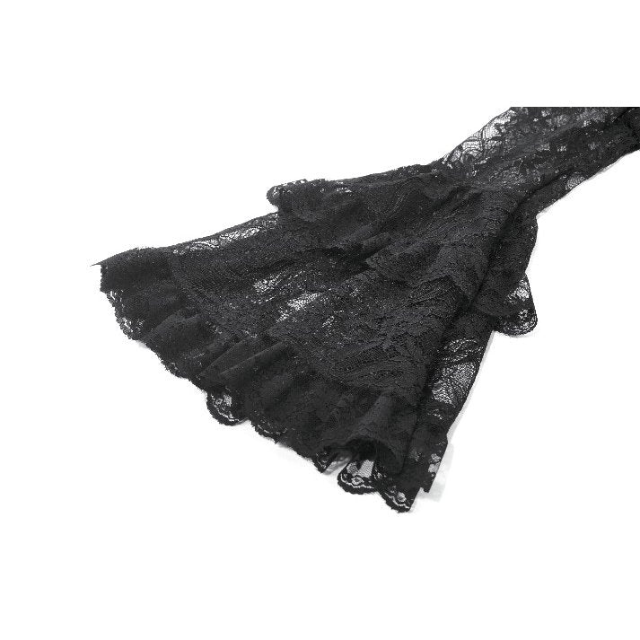 Dark in Love Classic Gothic Velvet & Lace Embroidered Dress