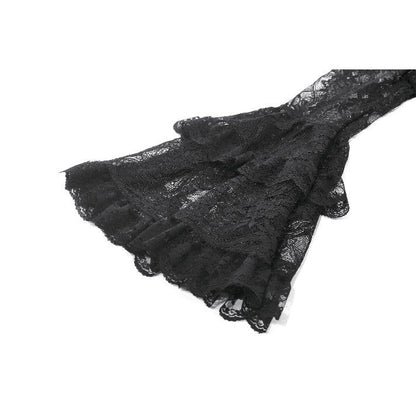 Dark in Love Classic Gothic Velvet & Lace Embroidered Dress