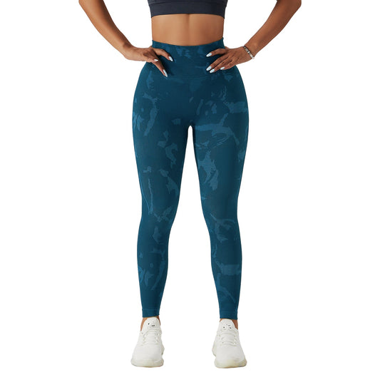 Pantalon de fitness femme Camouflage relevé de hanches, séchage rapide