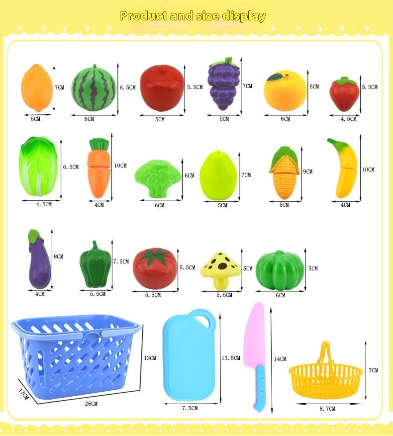 Children's Simulation Kitchen Vegetables And Fruits Plastic Toys Suit