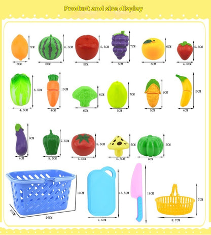 Children's Simulation Kitchen Vegetables And Fruits Plastic Toys Suit