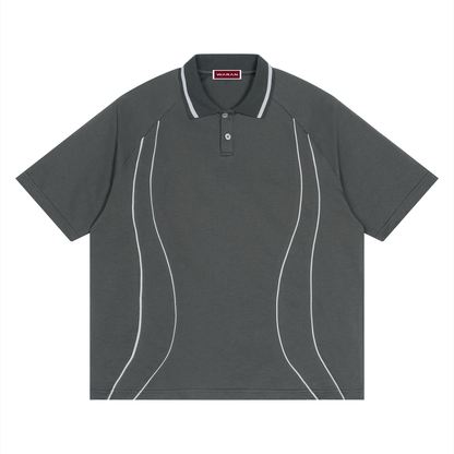 Waran Unisex Raglan Piping Polo Shirt