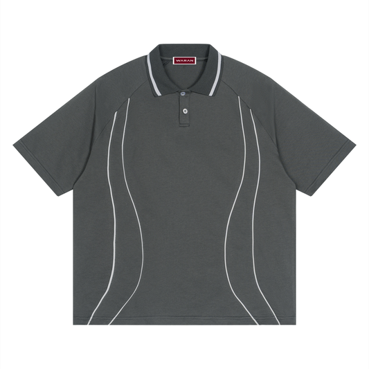 Waran Unisex Raglan Piping Polo Shirt