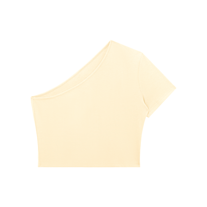 Women's One-Shoulder Crop T-Shirt 250GSM