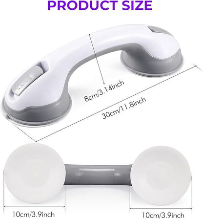 2 X SAFETY SUPPORT HAND RAIL HANDLE BAR GRIP GRAB SUCTION BATH BATHROOM SHOWER