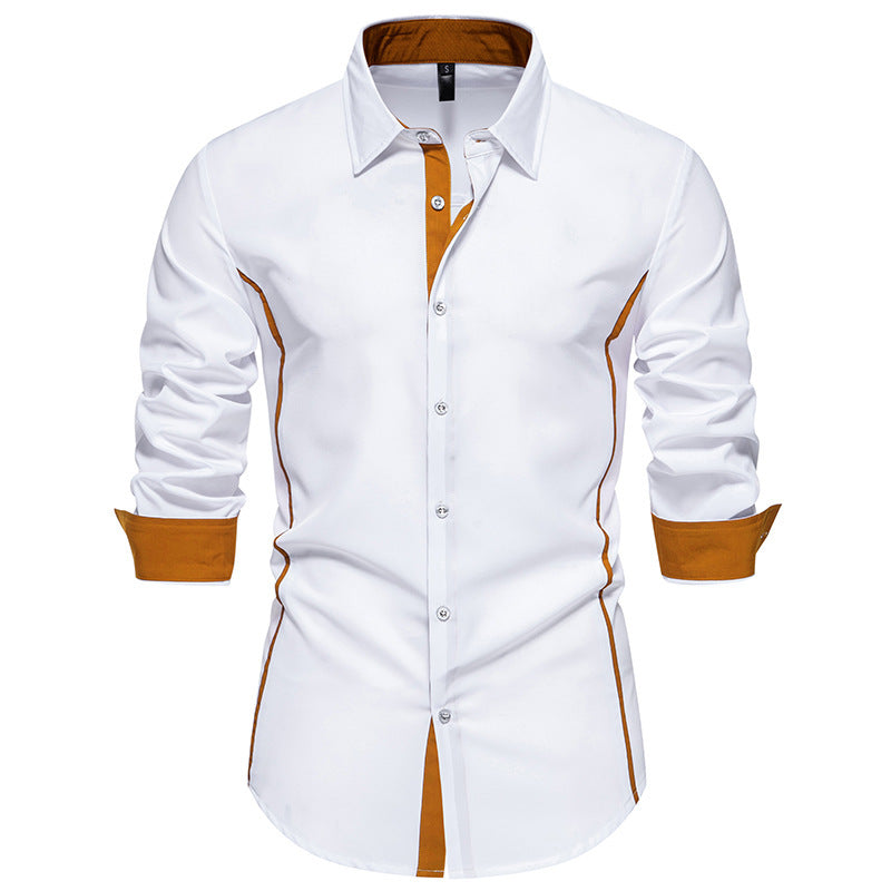 Chemise bicolore mode décontractée européenne et américaine