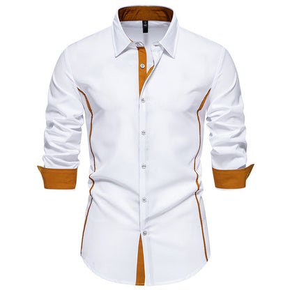 Chemise bicolore mode décontractée européenne et américaine