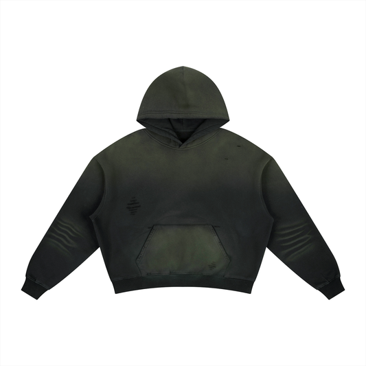 Waran Frayed Sunfade Boxy Fleece Hoodie 400GSM