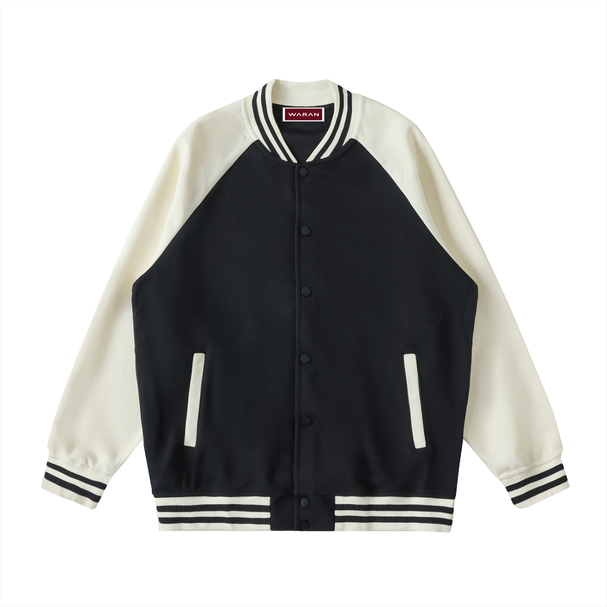 Waran Two Tone Raglan Sleeve Varsity Jacket