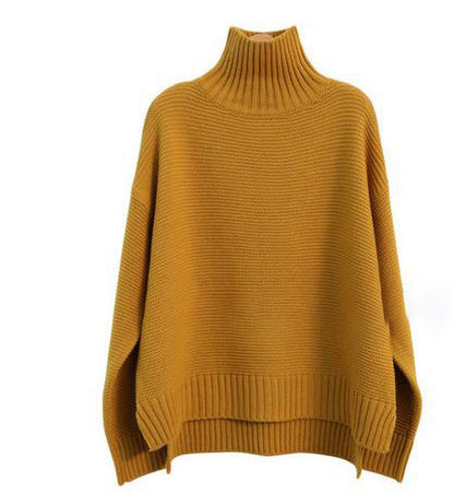Pull à col roulé en cachemire pour femme – Chandail doux en tricot à porter seul ou superposé