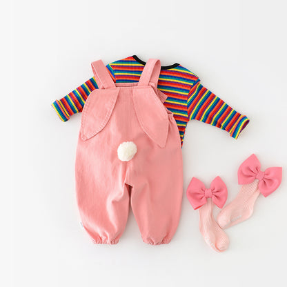 Baby Cotton Suspender Pants