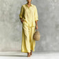 Women's Cotton And Linen Wide-leg Pants Suit
