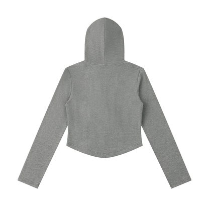 Women's Slim Cropped Full Zip Hoodie 260GSM