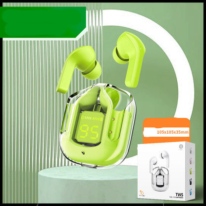 Nouveaux mini écouteurs Bluetooth sans fil transparents avec affichage numérique et réduction de bruit ENC, véritablement sans fil pour le sport et la musique