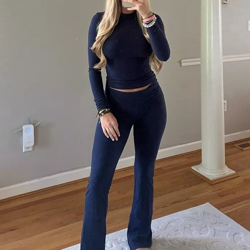 Early Autumn Retro-Inspired Women's Two-Piece Set – Chic and Elegant Style