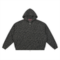 Unisex Leopard Print Waffle Full Zip Hoodie