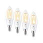 4lite WiZ Connected C35 Candle Filament White WiFi LED Smart Bulb - E14 Small Screw