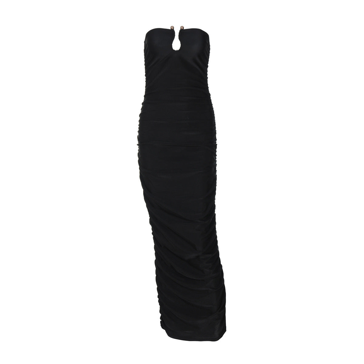 Robe moulante à col en V et dos nu pour femme