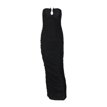 Robe moulante à col en V et dos nu pour femme
