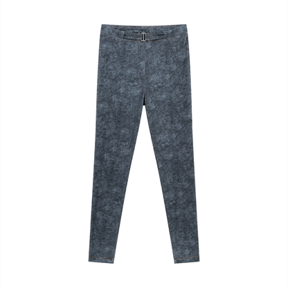 Women's Faux Denim Zip-Fly Leggings