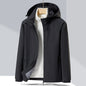 Couple Single-layer Jacket Windproof Sports Fleece-lined Padded Overalls