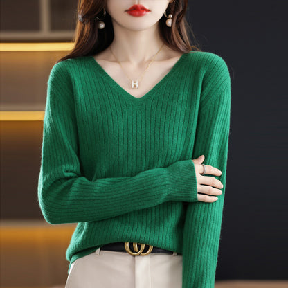 Women's Knitwear V-neck Pullover