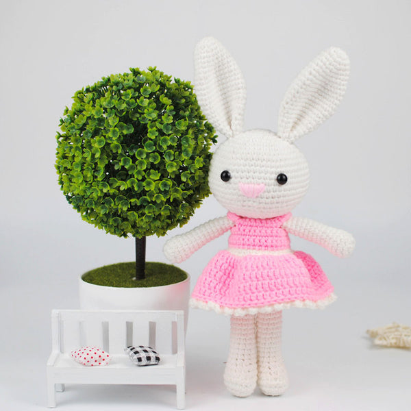 Childrens Knitted Woolen Doll Handmade Material Bag