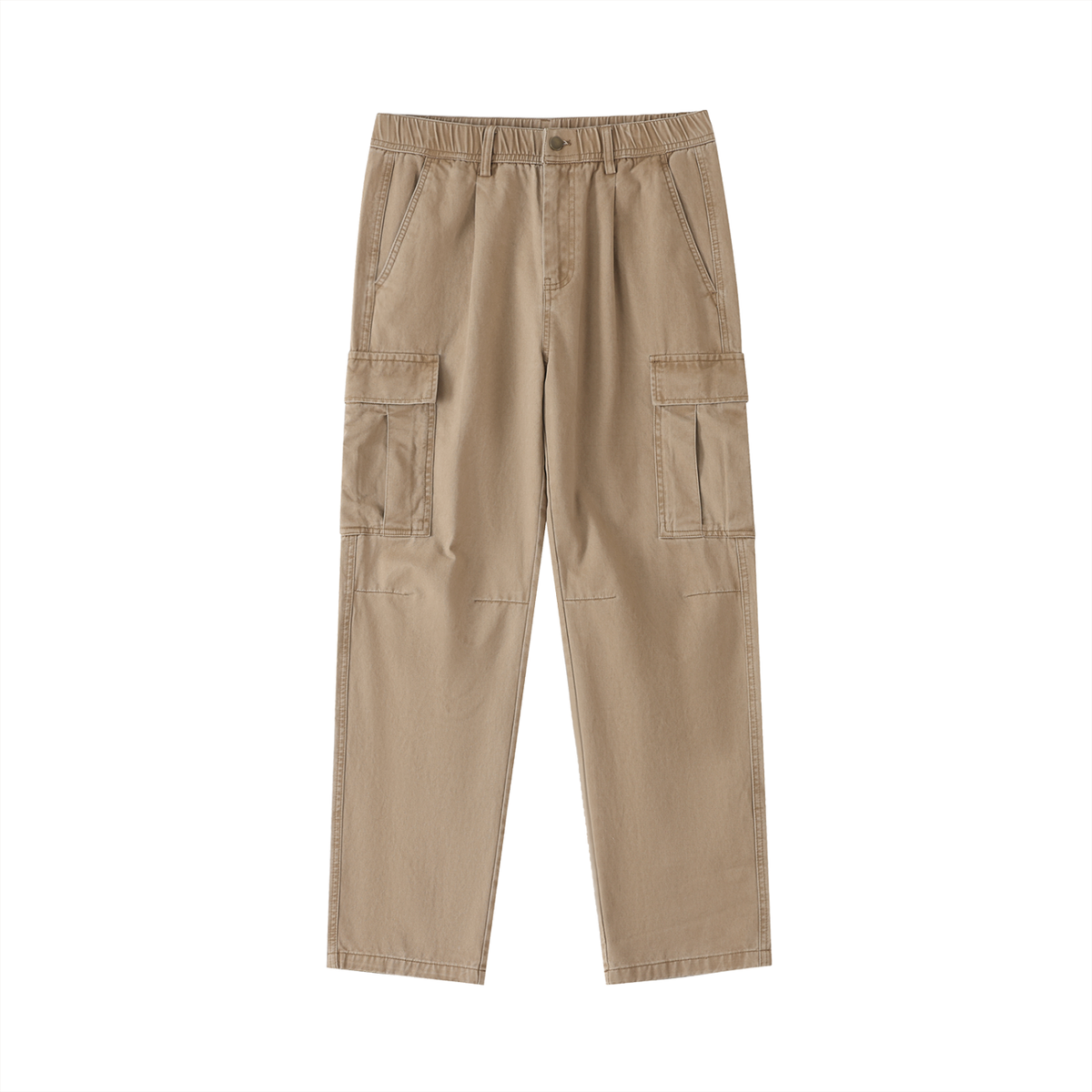 Cotton Elastic-Waist Cargo Pants 300GSM