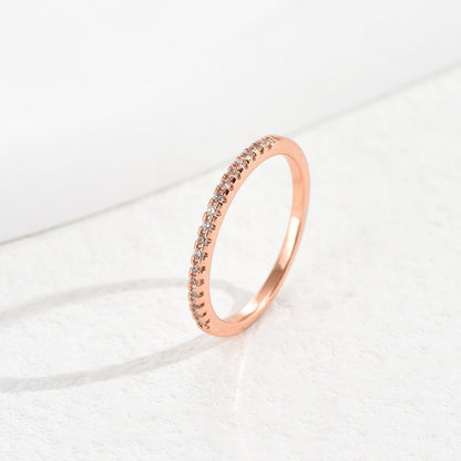 Micro-inlaid Zircon Ring Female Niche