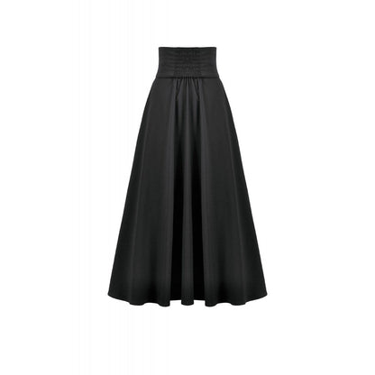 Dark In Love Dalaria High Waist Gothic Long Skirt - Lace Inset Panel