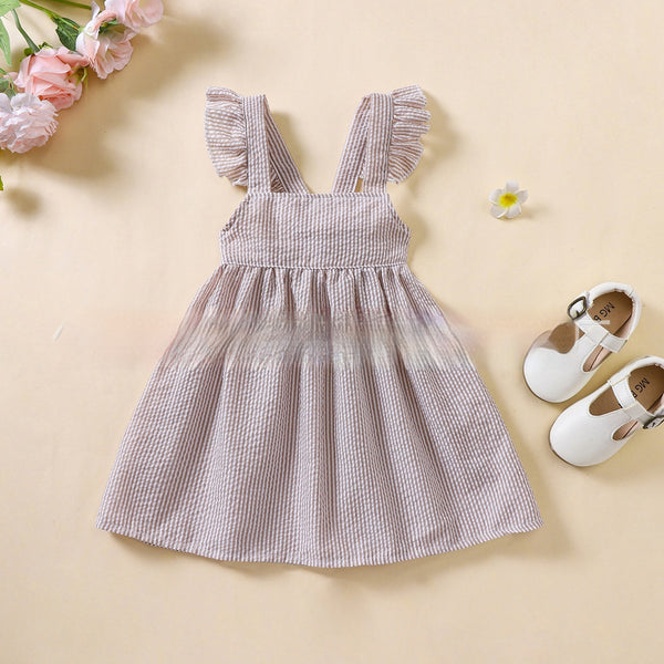 Robe d'été sans manches bouffante à volants pour bébé fille