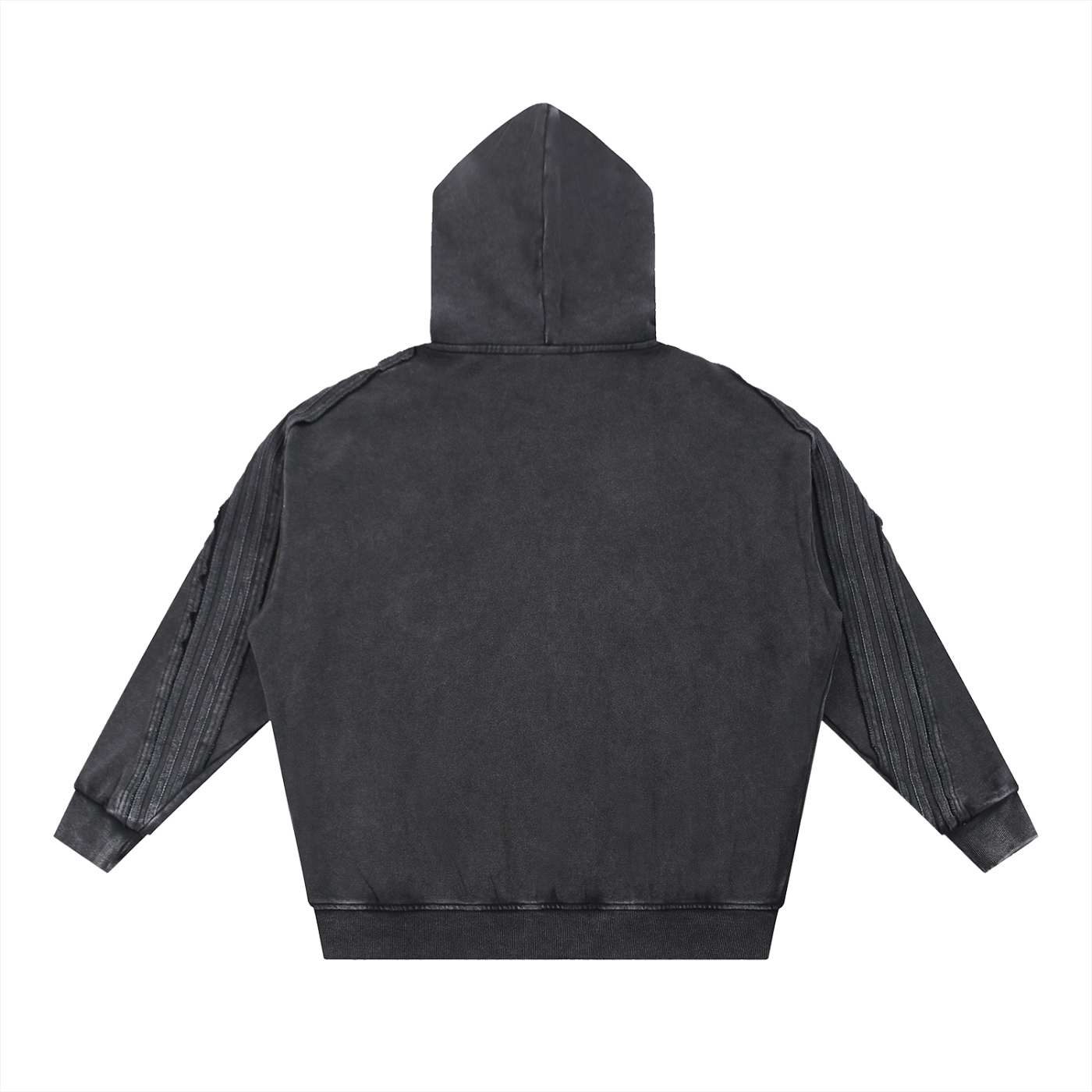 Snow Washed Tape Raw Edge Zip Hoodie 420GSM