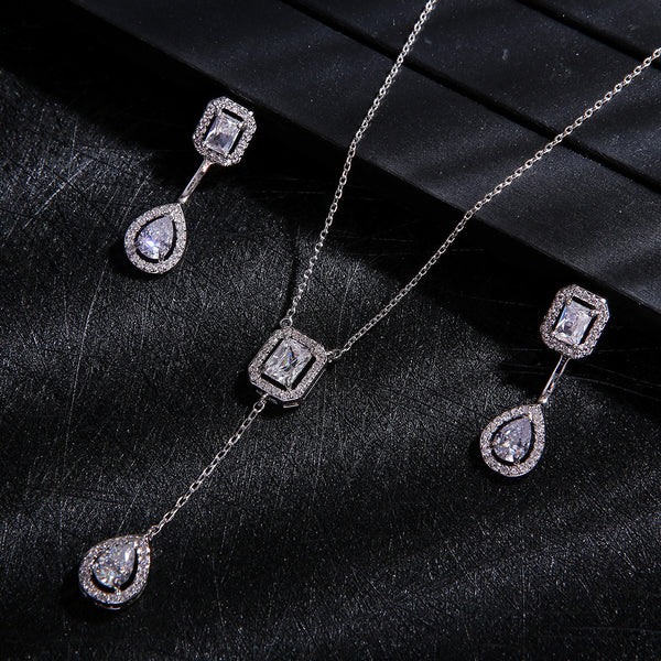 Zircon Water Drop Necklace 925