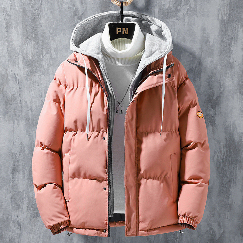 Mens Hooded Jacket Windproof Thickened