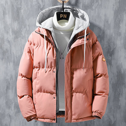 Mens Hooded Jacket Windproof Thickened