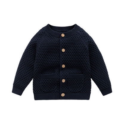 Boys' Fall Winter Coat Round Neck Sweater