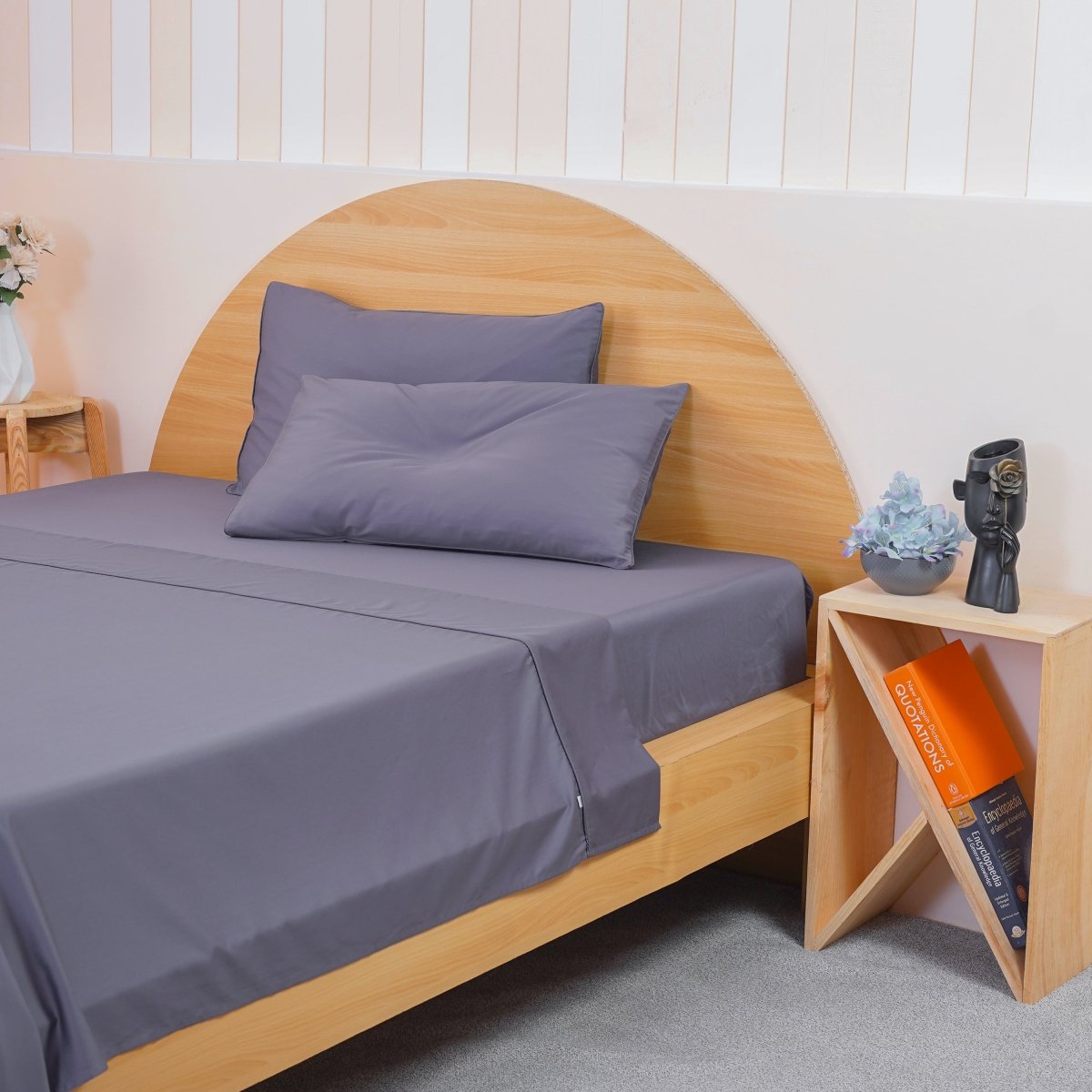 Ackly Bamboo - Charcoal Flat Sheet