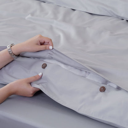 Ackly Bamboo Dove Grey Duvet Cover Set