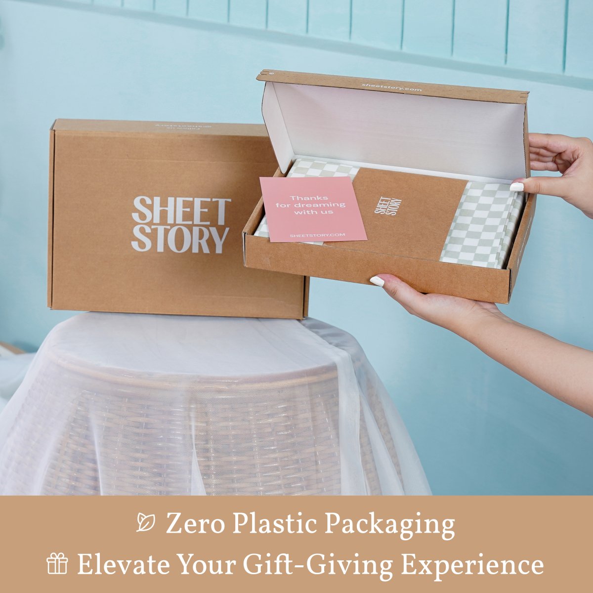 Ackly Bamboo - Sage Green Checkerboard Fitted Sheet